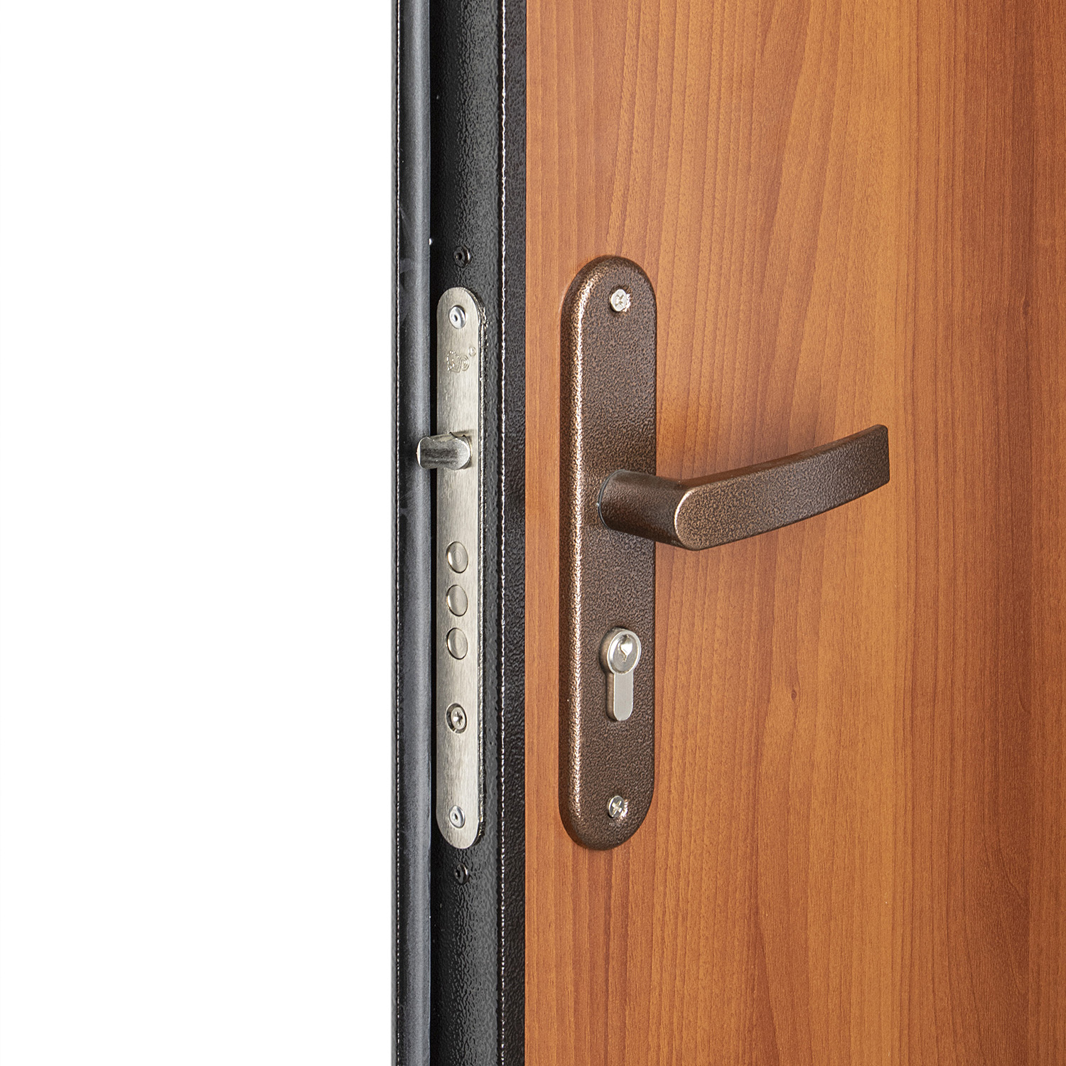 Дверь входная 2050х860х50 мм ПРОМЕТ Спец, левая, медный антик/итальянский орех