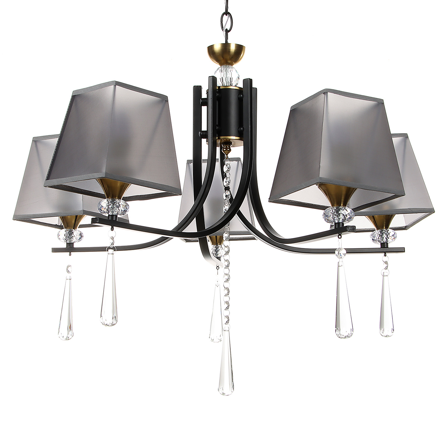 Люстра NH6444/5 BK+COP 5*40W E27 220V (d-630; h-515/770)  VERNER LIGHTING *1