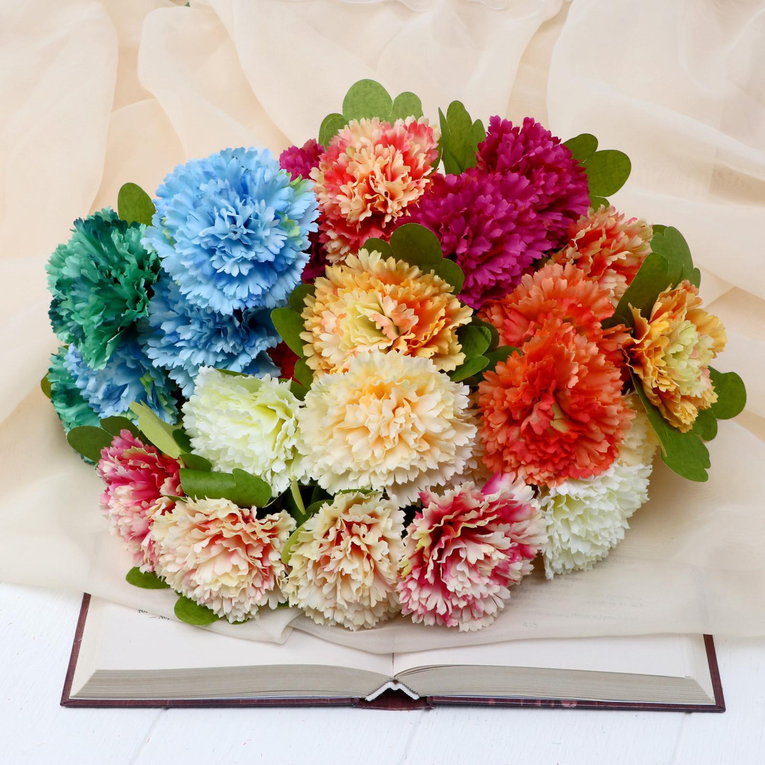 Букет "Гвоздика нежность" 24 см, микс 5664377