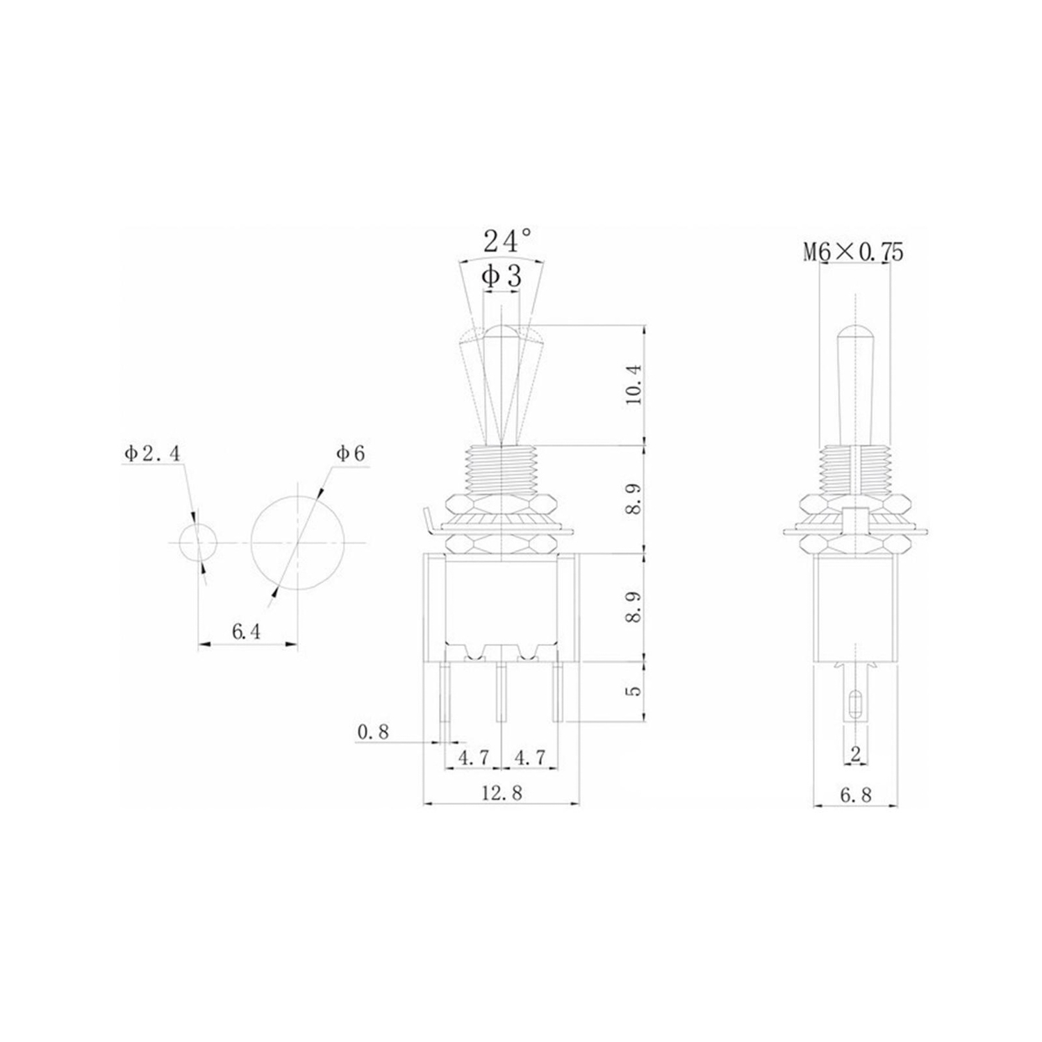 яяяТумблер, 250 В, 3 А, ON-ON, 3с, малый   4378262