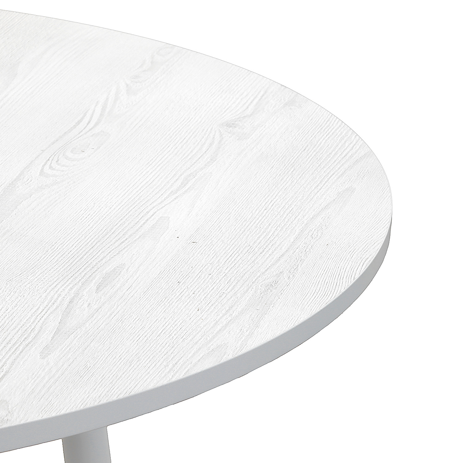 Стол раздв.КРУГЛЫЙ ОРИОН d950(+300)мм h750мм ЛДСП Сосна белая+ опора металл Белая *1