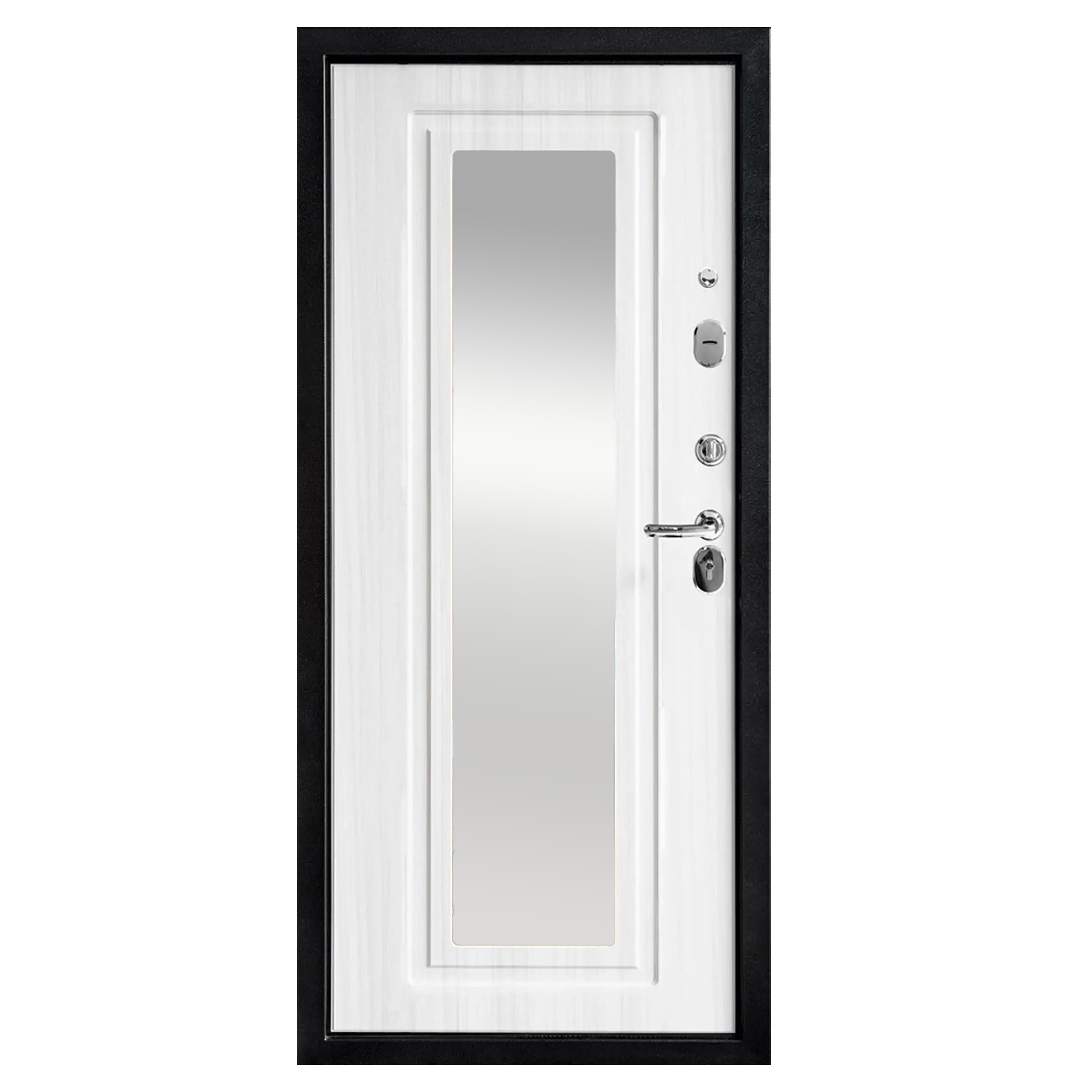 Дверь металлическая 7 см ЗЕРКАЛО Лиственница беленая 960х2050 ПРАВАЯ Форпост *1