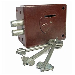 Замок накладной Могилев ЗН4СМ-1-01 коричневый Правый *1/10