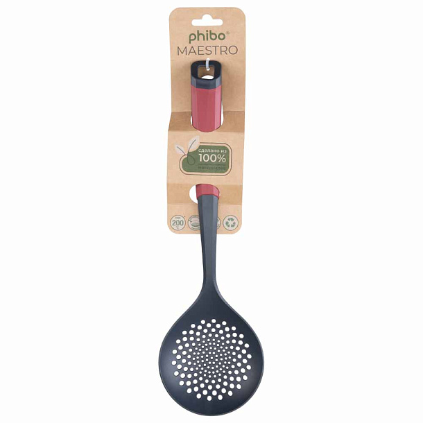 Шумовка пластм. "Maestro" дл.350мм Бордовый арт.434231621 ("Бытпласт") *1/12