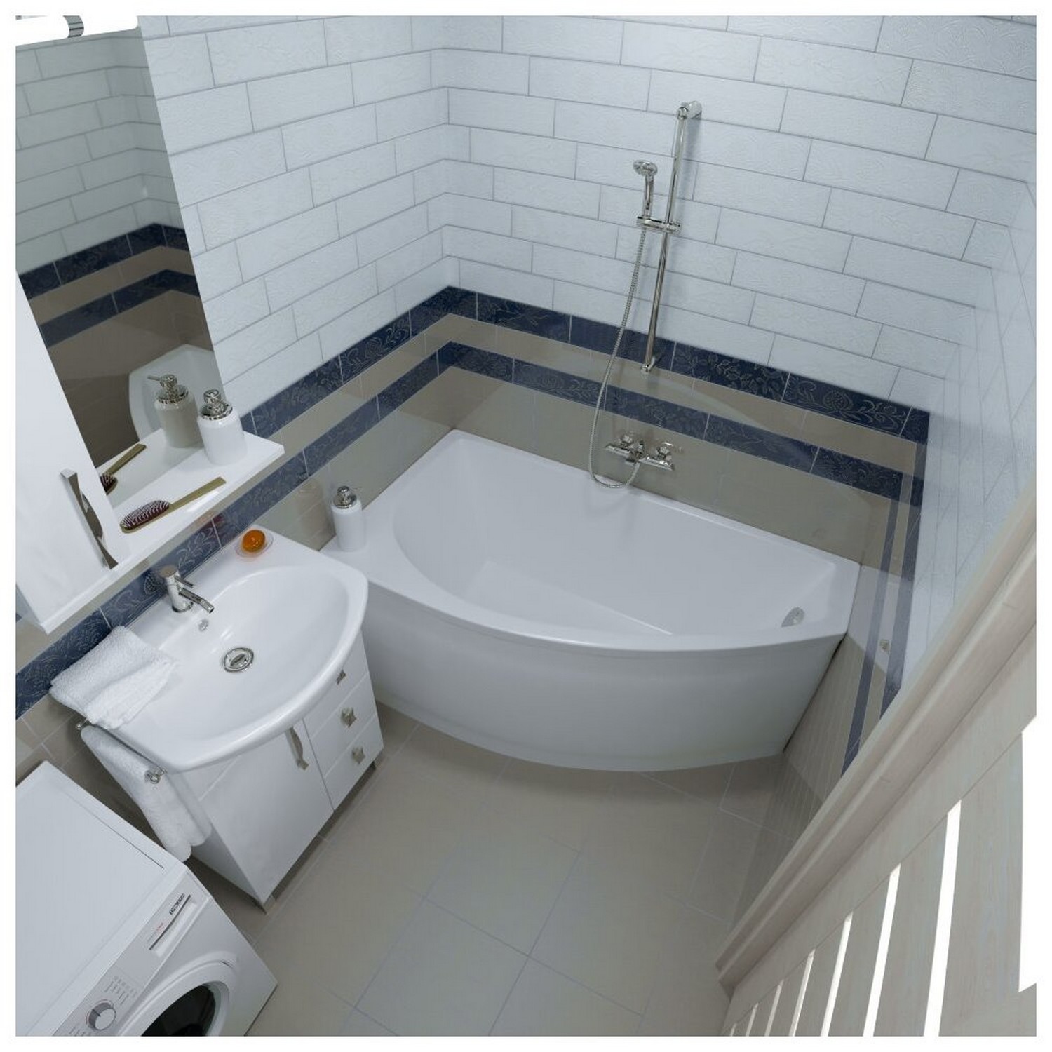 Ванна акриловая 140x75 см Triton Бэлла, правая, без ножек