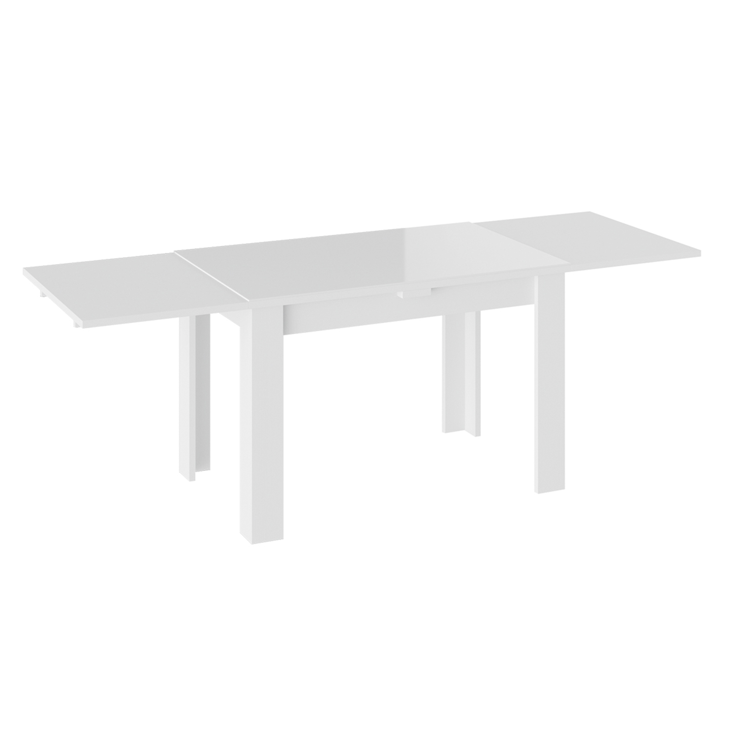 Стол обеденный прямоугольный раздв.Норман Тип1 1100(+1000)мм*690мм Белый/СТЕКЛО БЕЛЫЙ ГЛЯНЕЦ*1