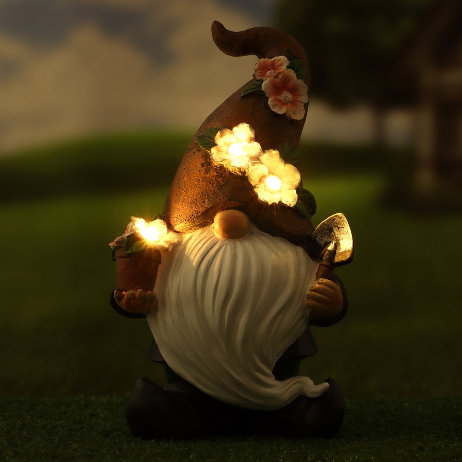 Садовый фонарь "Гномик садовод" 13х16х27см 10122712