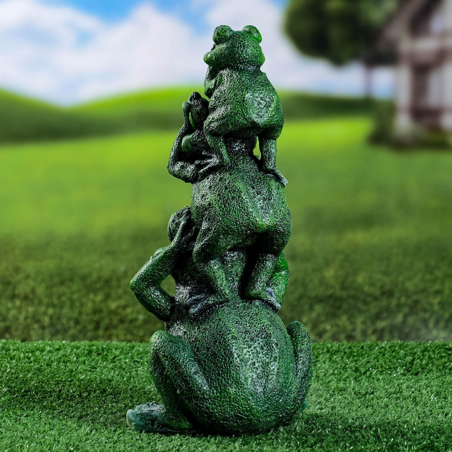 Садовая фигура "Лягушка пирамидка" 30х15х12см 7640141