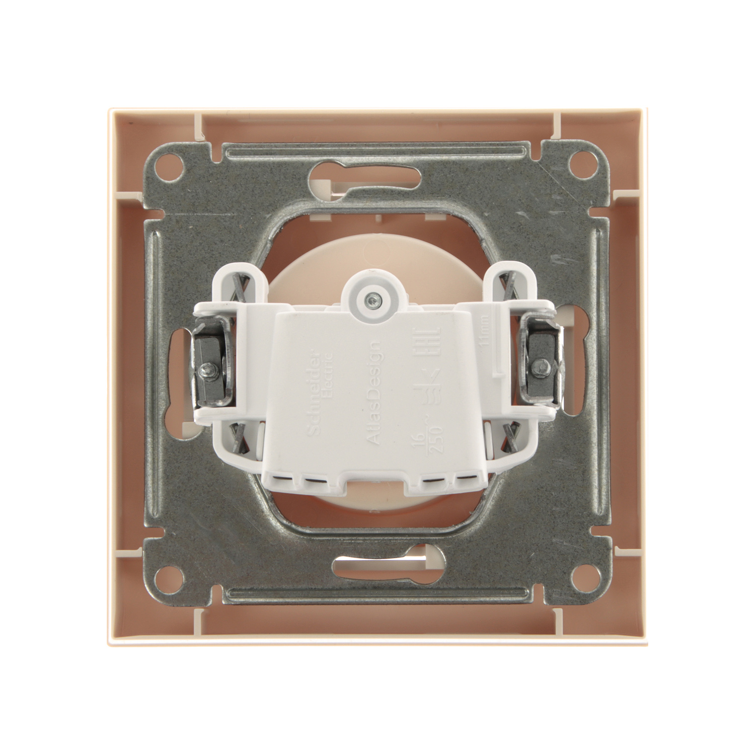 Розетка "ATLAS DESIGN" СП 1-мест. бежевая в сборе 16А SchE ATN000240