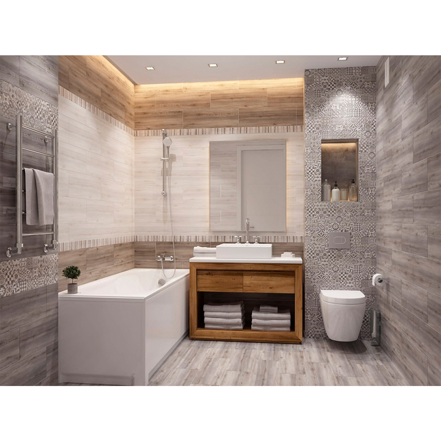 яяяКерамогранит Альбервуд белый 200*600*8,5 (0,12*8=0,96*64=61,44) 6264-0063-1001 Лассельсбергер