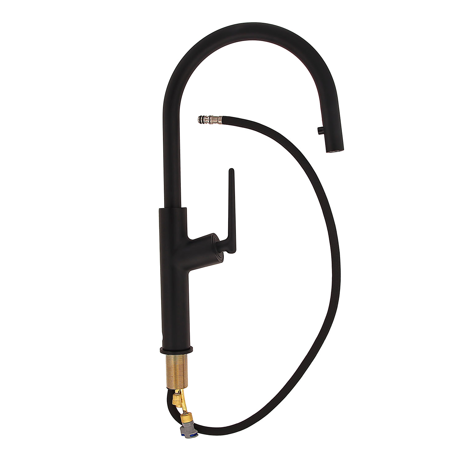 Смеситель для кухни Diadonna D60-0008BL  высокий излив, выдвижная лейка, черный *1/6 Смеситель для кухни Diadonna D60-0008BL  высокий излив, выдвижная лейка, черный *1/6