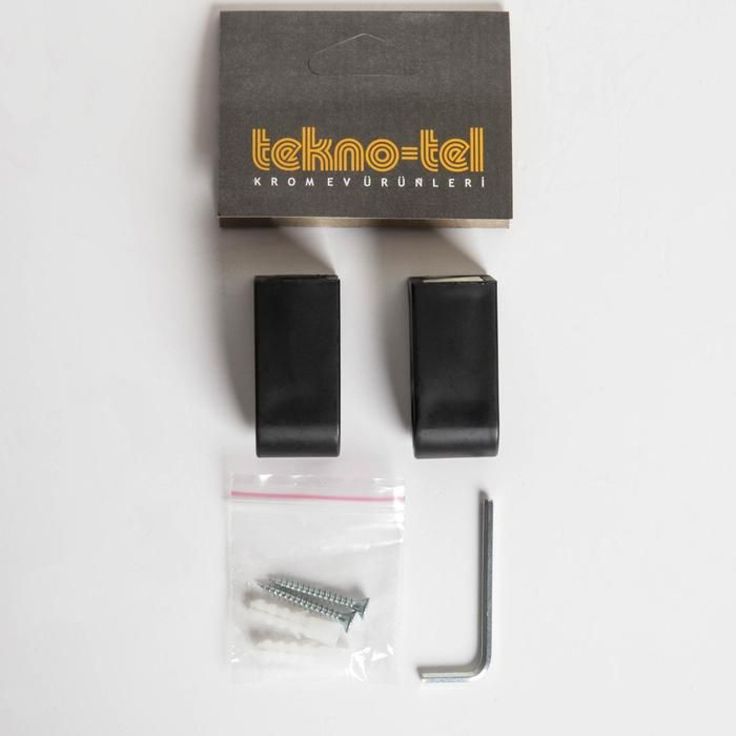 яяяРейлинг Tekno-tel Re'Black, 60 см, d=1,4см, с комплектом для монтажа, цвет чёрный  5403408