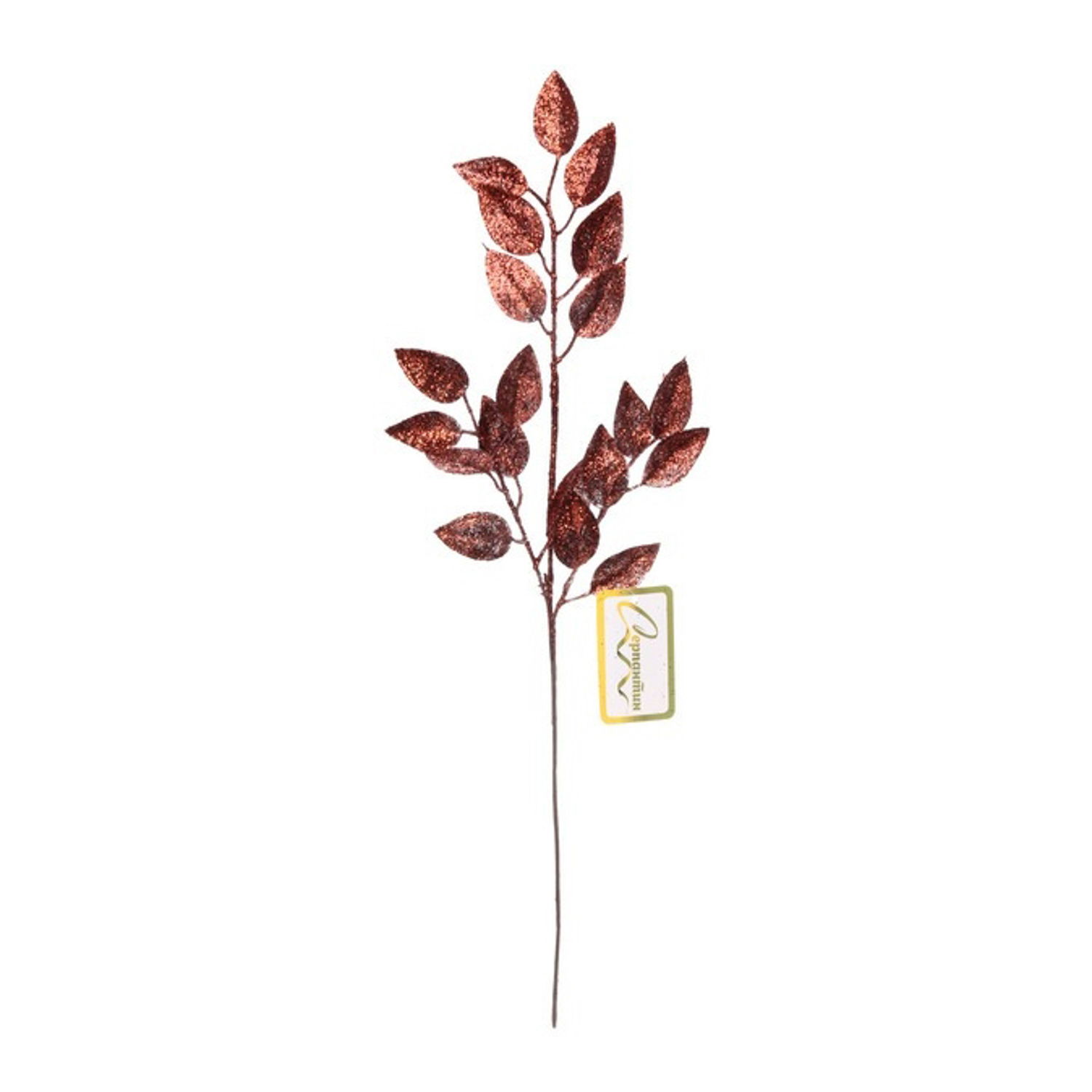 Ветка декоративная "Волшебные листья" 50 см, Шоколад Ветка декоративная "Волшебные листья" 50 см, Шоколад