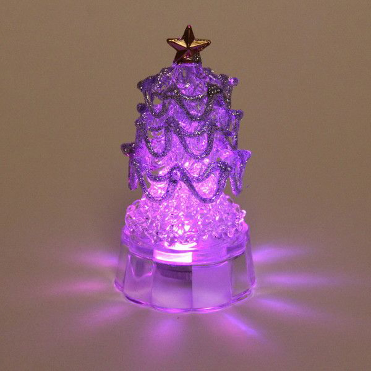 Сувенир с подсветкой "Лесная ёлочка"" 7,5*2 см , серебро