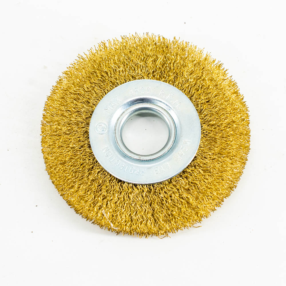 Щетка-крацовка "плоская" латунирован.круч.провол.0,3мм100мм 22,2мм для УШМ арт.36703100 Bohrer*1/100 Щетка-крацовка "плоская" латунирован.круч.провол.0,3мм100мм 22,2мм для УШМ арт.36703100 Bohrer*1/100