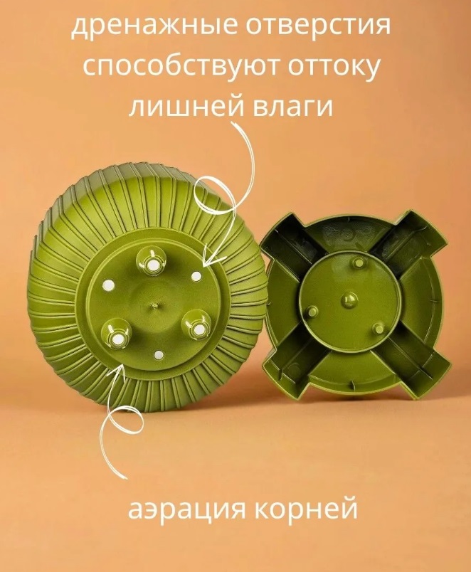 Кашпо пластм. "Торин" 9,5л d верха 250мм h 257мм с поддоном Папоротник 5 0793 PL *1/3