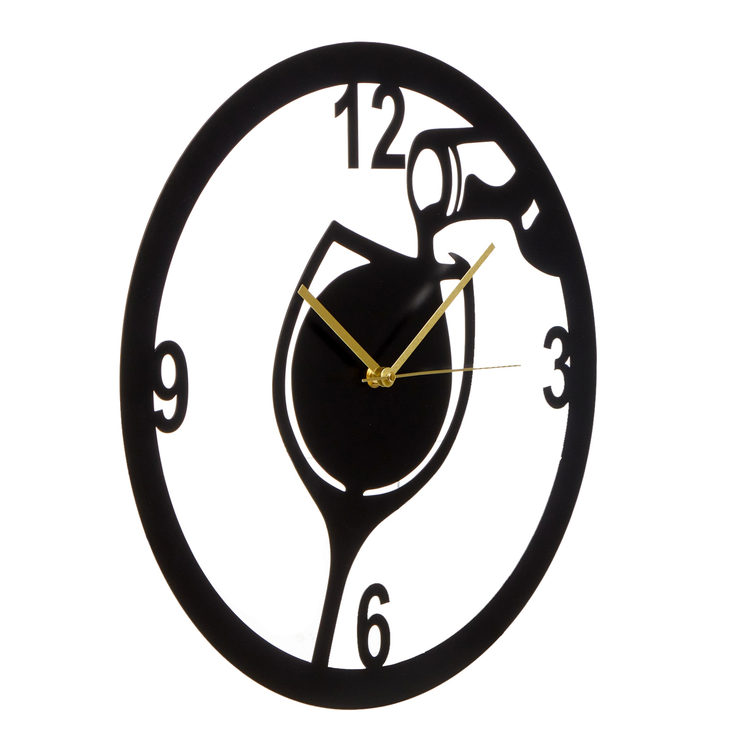 Часы настенные из металла "Бокал вина", плавный ход, d-40 см 10120733