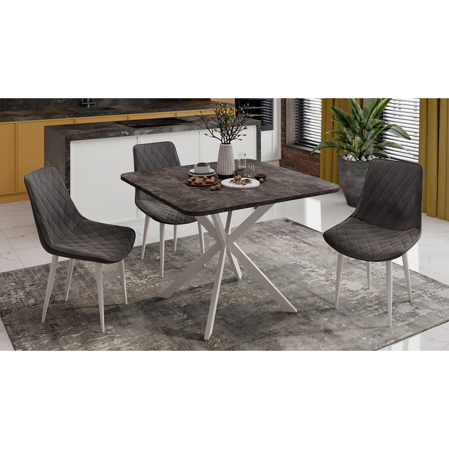 Стол обеденный прямоугольный раздв.Лиссабон Тип1 1000(+315)мм*1001*750мм Ателье темный*1