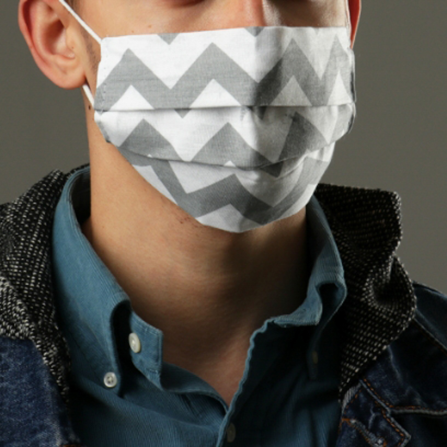 Маска тканевая двухслойная (карман для доп. фильтра) 20х17см, цветная МИКС 5046335