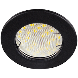 Светильник встраиваемый MR16 DL90 GU5.3 Ecola плоский Черный матовый FU1611EFY *10/200