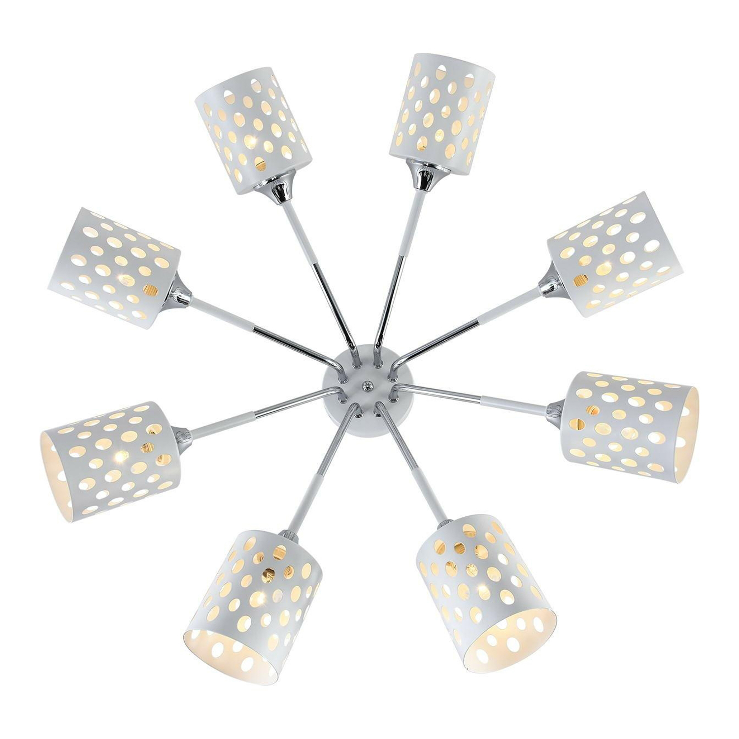 Люстра 11355-0.3-08A WH+CR Е27 60Вт S=48м2 *1/12