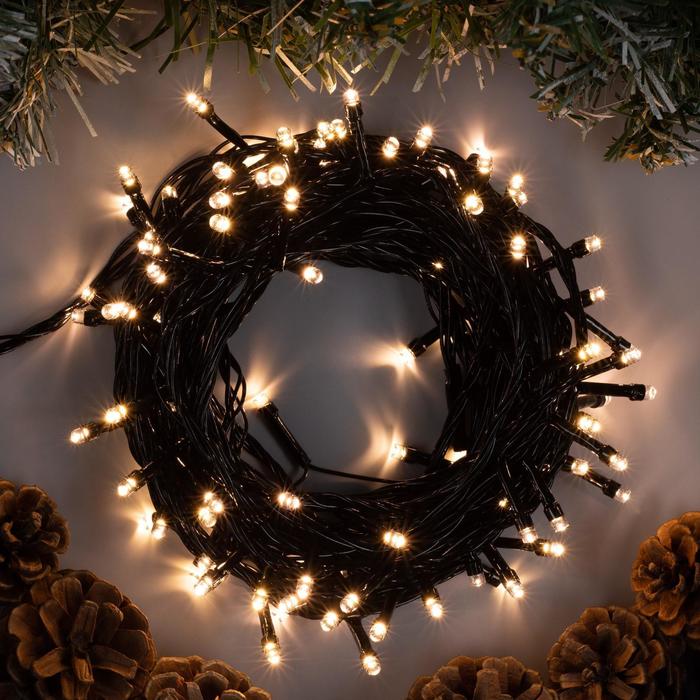Гирлянда «Нить» Luazon Lighting, 10 м, 8 режимов, теплый белый, 100 LED, IP20, 220 В: купить в Радужном по цене 422 рублей/штука