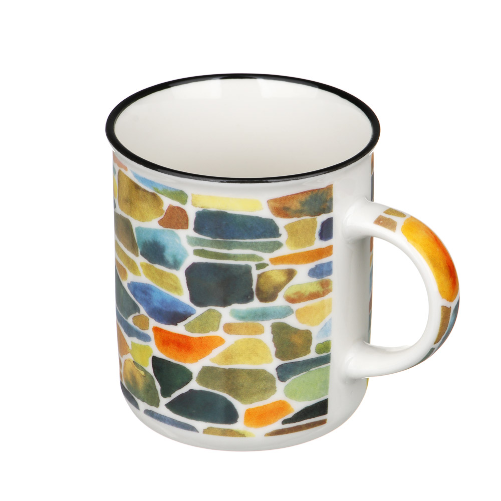 яяяКружка фарфор. 320мл "Эскиз" в упак.4 дизайна 806-110 *48