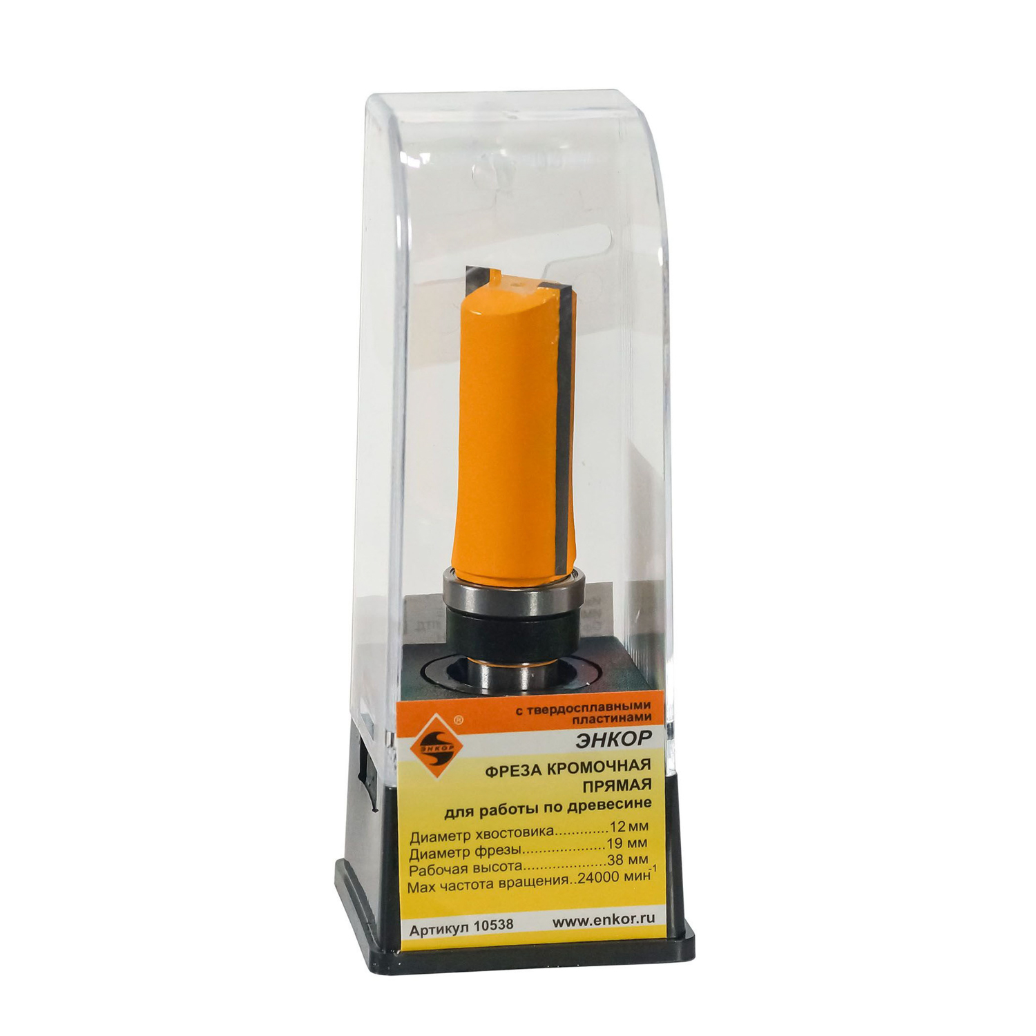 Фреза по дереву кромочная прямая ф19х38 твердосплав ц/хв 12 ЭНКОР бокс