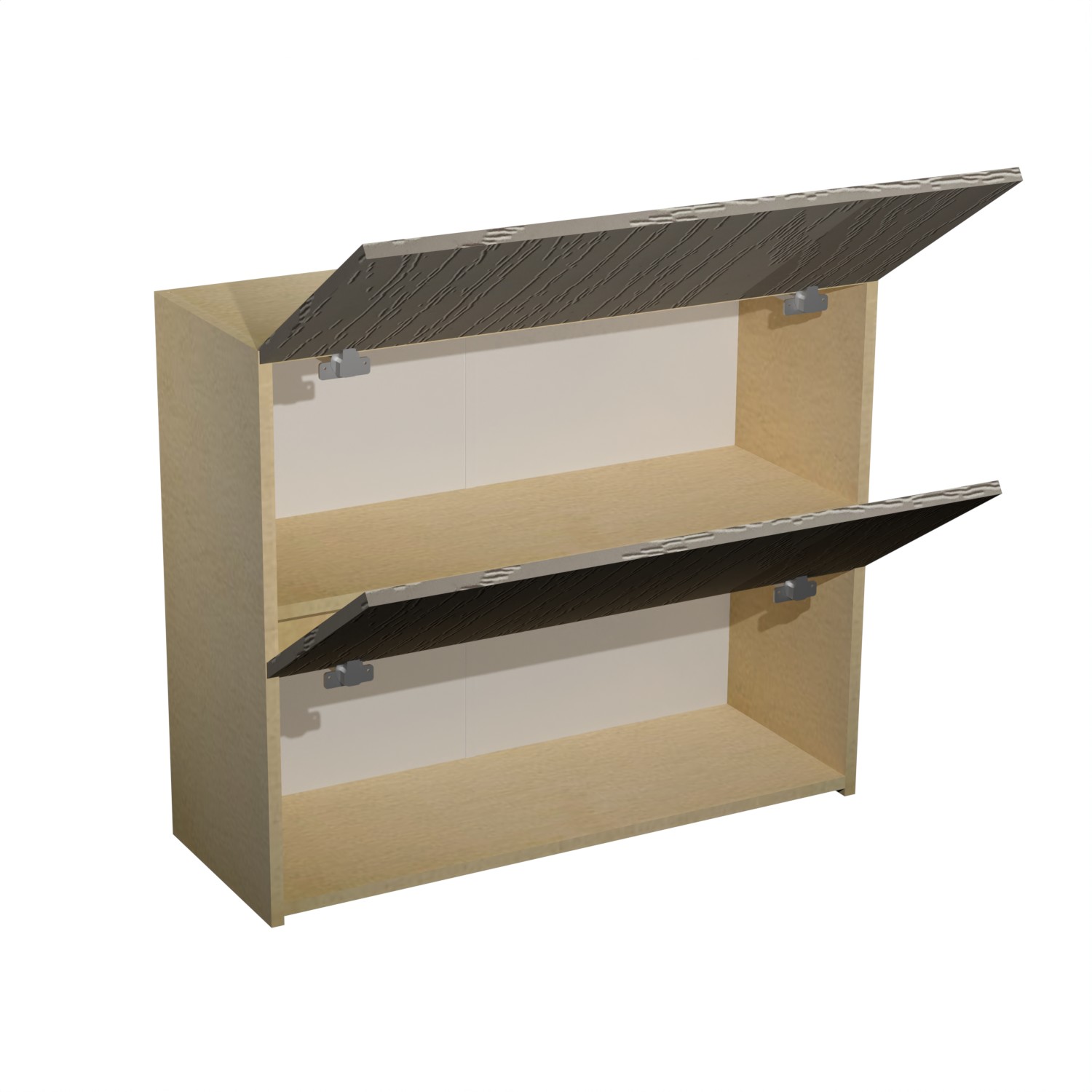 Шкаф навесной 800х676х290 мм BROZEX-WOOD Эрика Горизонт, с двумя дверцами, светло-бежевый / ясень капучино софт