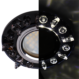 Светильник встраиваемый MR16 LD 1661 GU5.3 Ecola Glass Стекло стразы с подсв SX16RNEFB *10/50