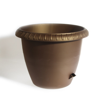 Кашпо пластм. "Lе Jardin"28,8л d верха 450мм h370мм дрен.реш.,прикорн.вент.,Колёса Бронза107-7К*1
