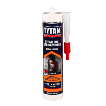 Герметик для каминов и печей 280 мл TYTAN, до +1500 °C, силикатный, черный