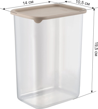 Банка для продуктов пластм. "Vanilla" 2л 140x105x195мм Латте SE168310005 "Sugar&Spice" *1/8