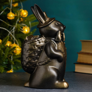Копилка "Зайчик с корзиной денег" бронза, 24см 9074473