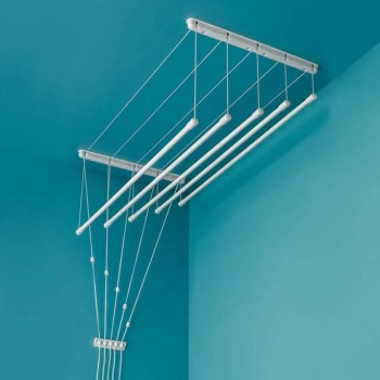 Сушилка для белья потолочная "Лиана" 5-рядная, шир.1,6м регул. по высоте Белая Lakmet *1/5 Сушилка для белья потолочная "Лиана" 5-рядная, шир.1,6м регул. по высоте Белая Lakmet *1/5