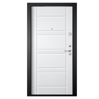 Дверь входная Двери Гуд М-1 GOODMAN, 860х2050х60 мм, правая, черный шелк/лиственница беленая