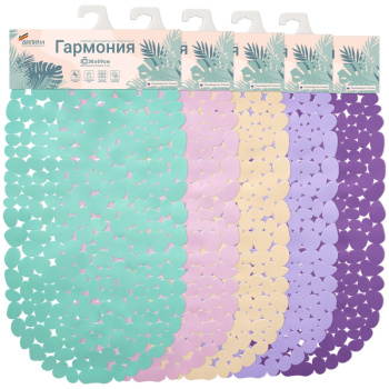 Коврик д/ванной "V-line" ПВХ "Гармония" (36см х 69см) микс   7067 *5/10