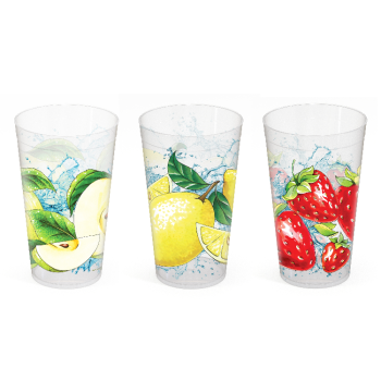 Стакан пластм. 400мл с декором арт.15001 ("Полимербыт") *1/45