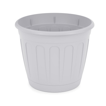 Кашпо пластм. "Дионис" 3,6л d верха 201мм h169мм с поддоном, прикорн.полив Серый М8525*1/24