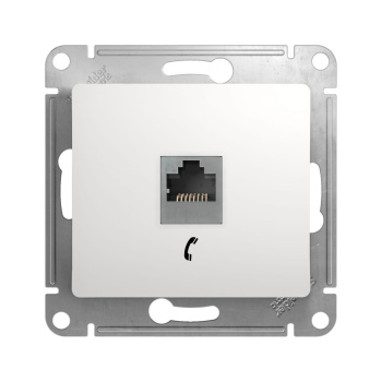 Механизм розетки CHNEIDER ELECTRIC "Glossa" одноместный телефонный RJ11 белый GSL000181Т