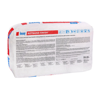 Шпаклевка гипсовая KNAUF Rotband Finish, финишная, 25 кг Шпаклевка гипсовая KNAUF Rotband Finish, финишная, 25 кг