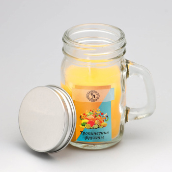 Свеча ароматическая в банке "Тропические фрукты", 7,2 х 8,5 см, 190 г  9485661