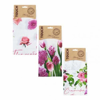 Полотенце  рогожка 48*60см на хангере Романтик Touch *6/84