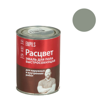 Эмаль алкидно-уретановая 0.9 кг для пола Расцвет, серая, быстросохнущая