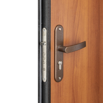 Дверь входная 2050х860х50 мм ПРОМЕТ Спец, правая, медный антик/итальянский орех