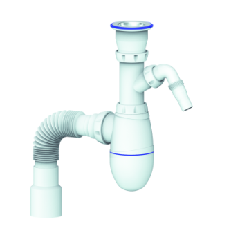 Сифон бутылочный 1 1/2"*40 с отводом, с гибкой трубой 40x40/50  В320V Unicorn (аналог УЯ27) *1/35