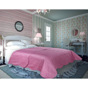 яяяПокрывало микрофибра 220*240см розовый PI WX Damask 2224 Amore Mio Absolute