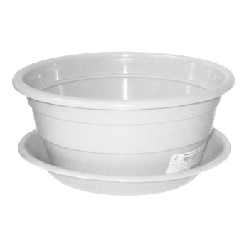 Кашпо пластм. "Фиалка" 0,5л d верха 125мм h60мм с поддоном Мрамор (Ирбит) *1/100