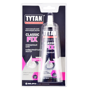 Жидкие гвозди 100 мл TYTAN Classic Fix, для стекла, металла, пластика, прозрачный Жидкие гвозди 100 мл TYTAN Classic Fix, для стекла, металла, пластика, прозрачный