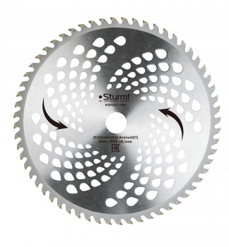 Фреза для триммера 255*25,4мм 60зуб. твердосплавная напайка ВТ8952D-1000 STURM *1/50